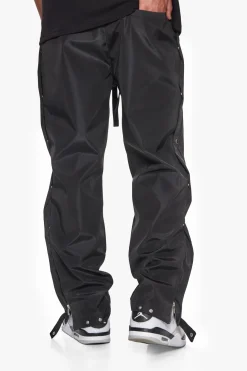 BUTTON TRACK PANTS BLACK