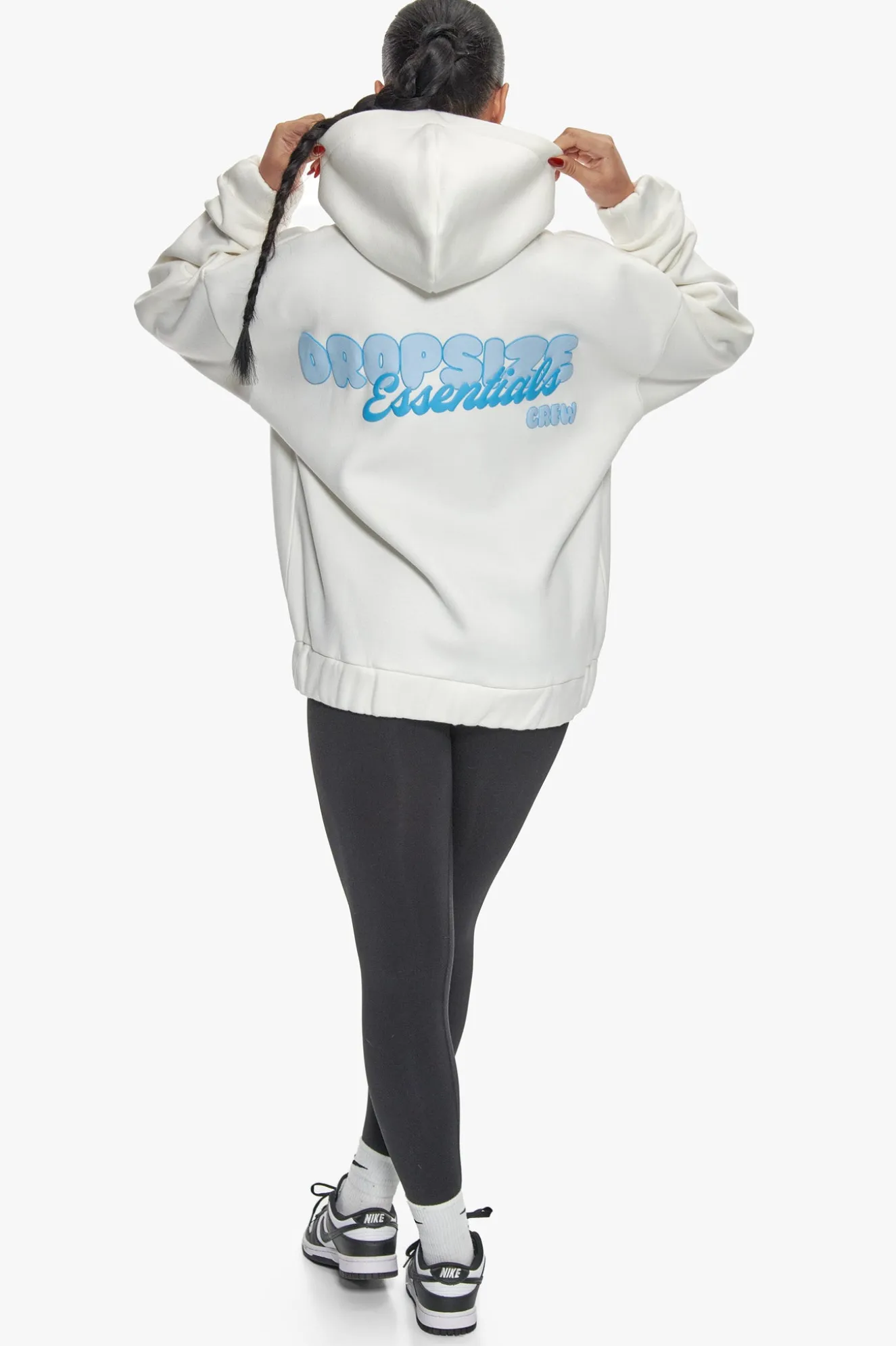 ESSENTIAL CREW ZIP HOODIE CREAM WHITE