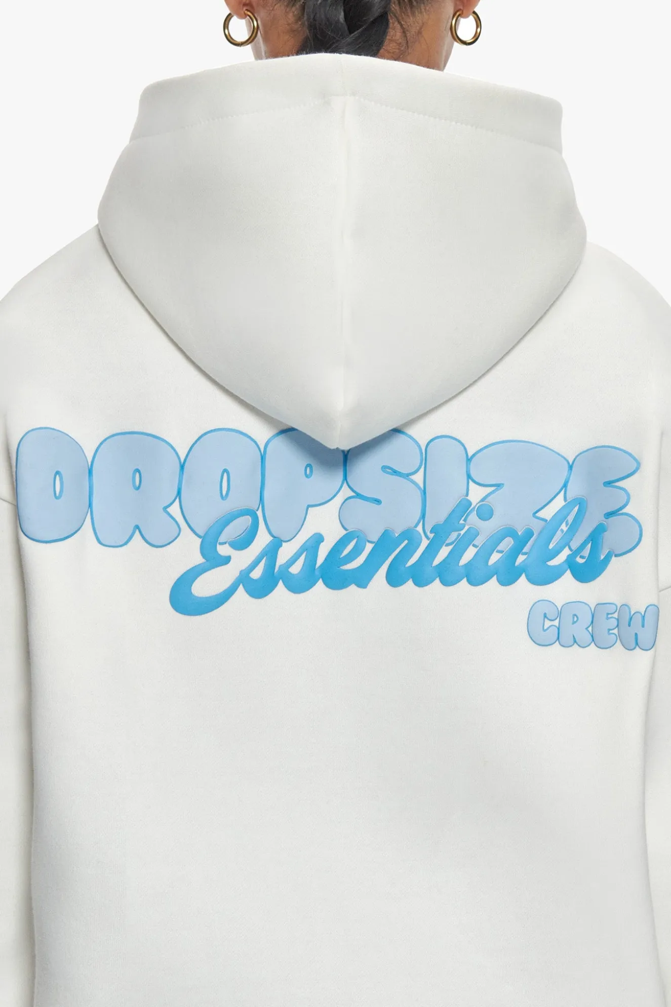 ESSENTIAL CREW ZIP HOODIE CREAM WHITE