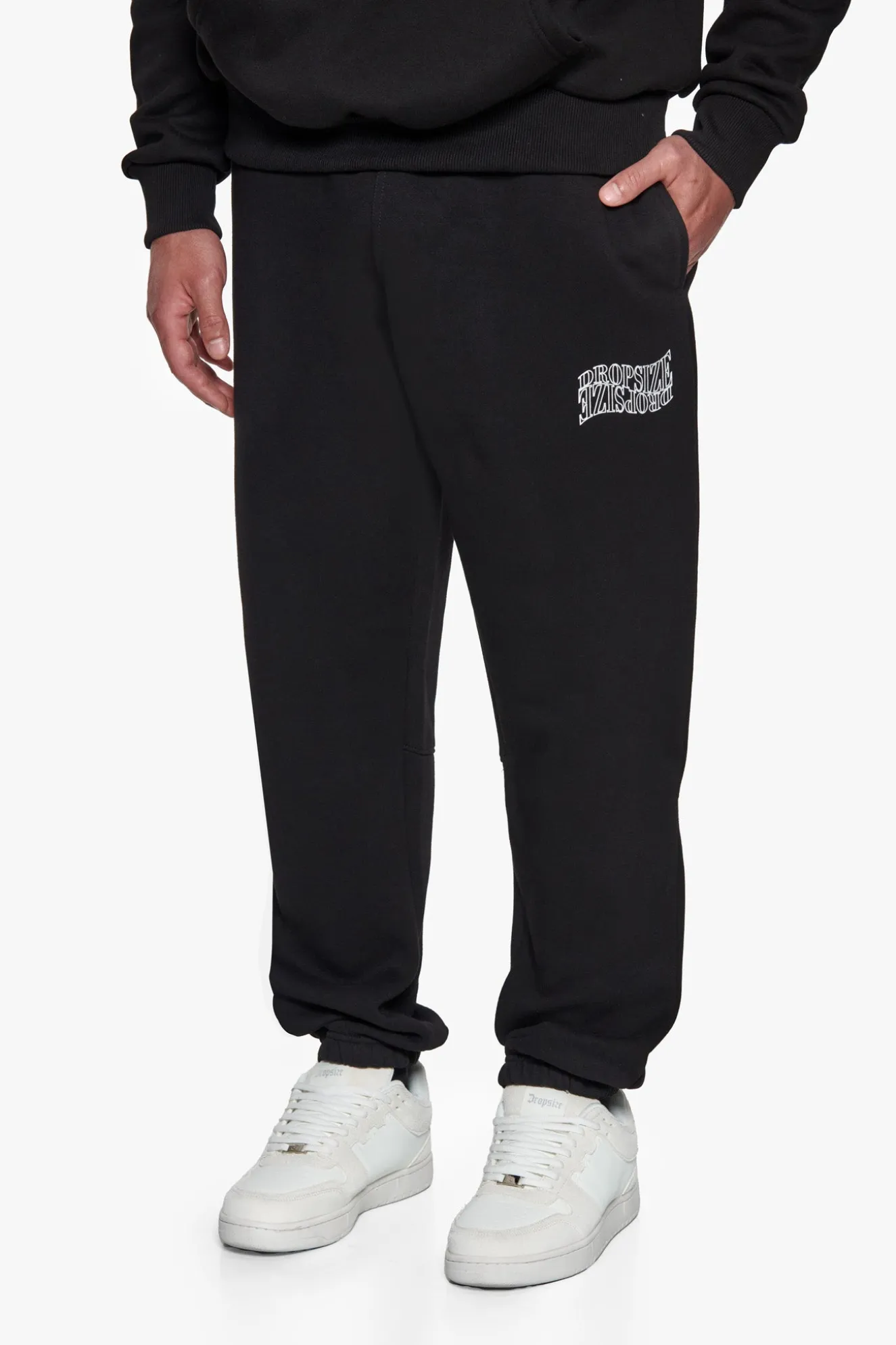 HEAVY MIRRORED LOGO JOGGER BLACK