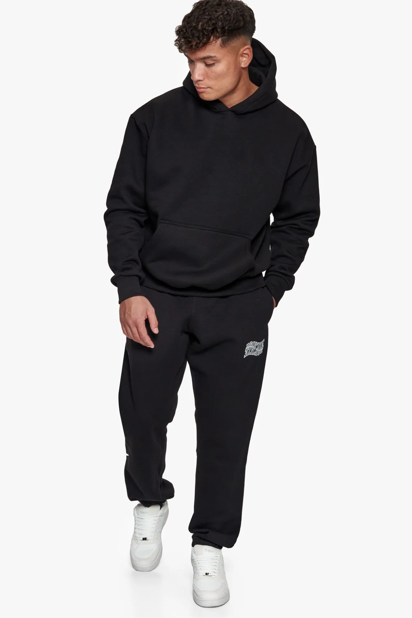 HEAVY MIRRORED LOGO JOGGER BLACK