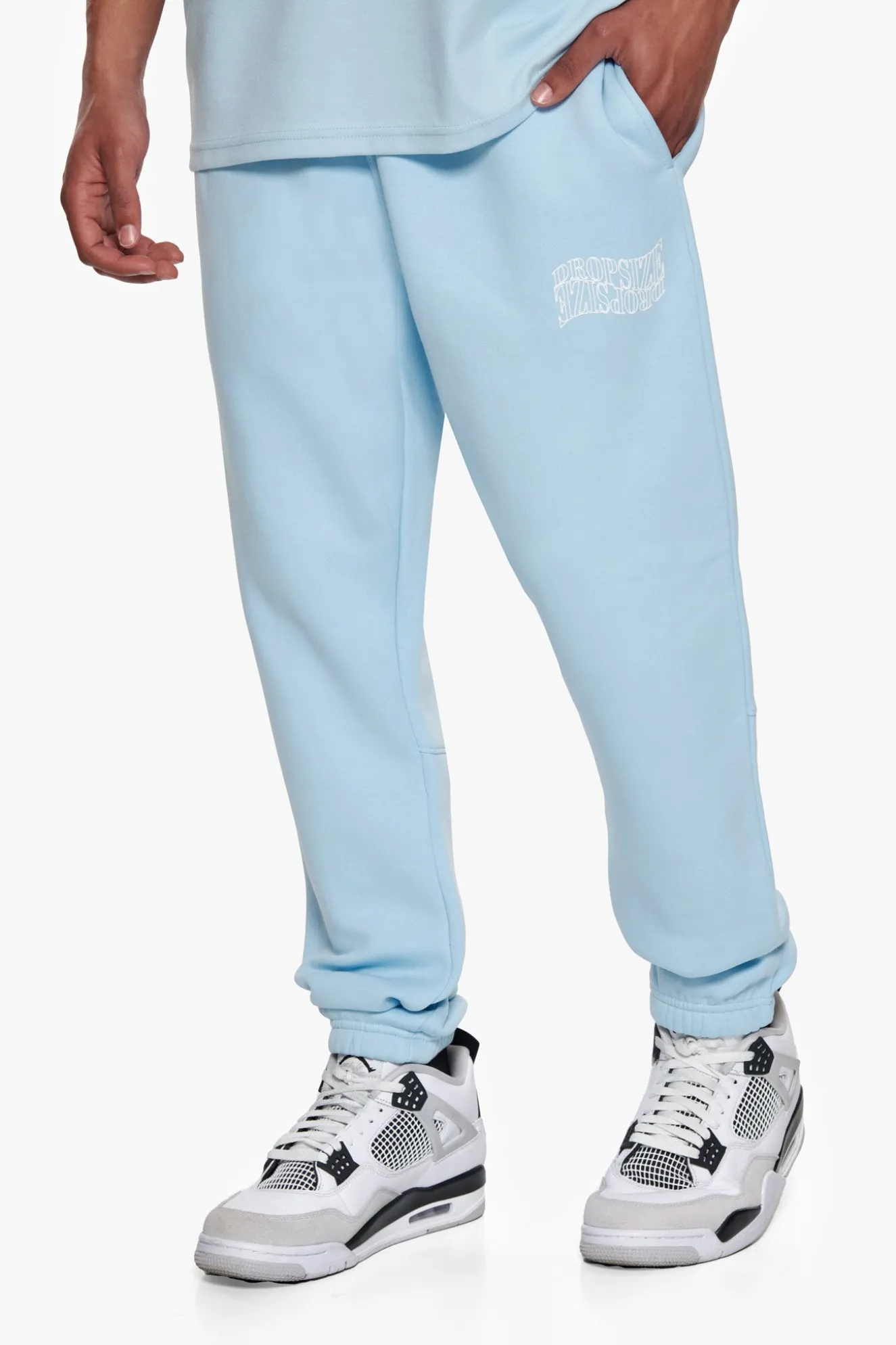 HEAVY MIRRORED LOGO JOGGER BABY BLUE