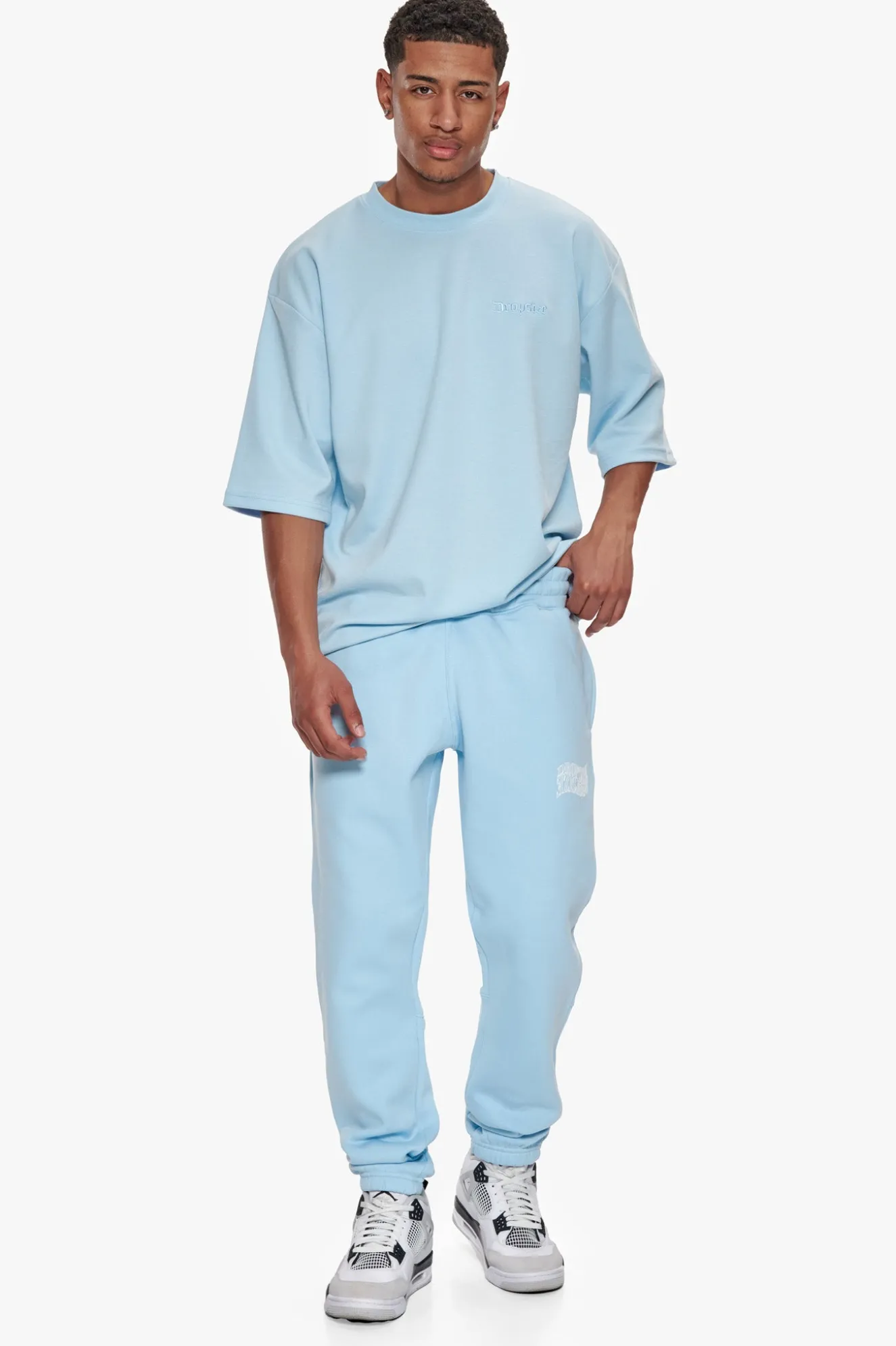 HEAVY MIRRORED LOGO JOGGER BABY BLUE