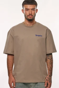 HEAVY BROKEN HEART T-SHIRT SIMPLE TAUPE