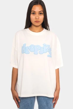 HEAVY CREW T-SHIRT CREAM/ BABY BLUE