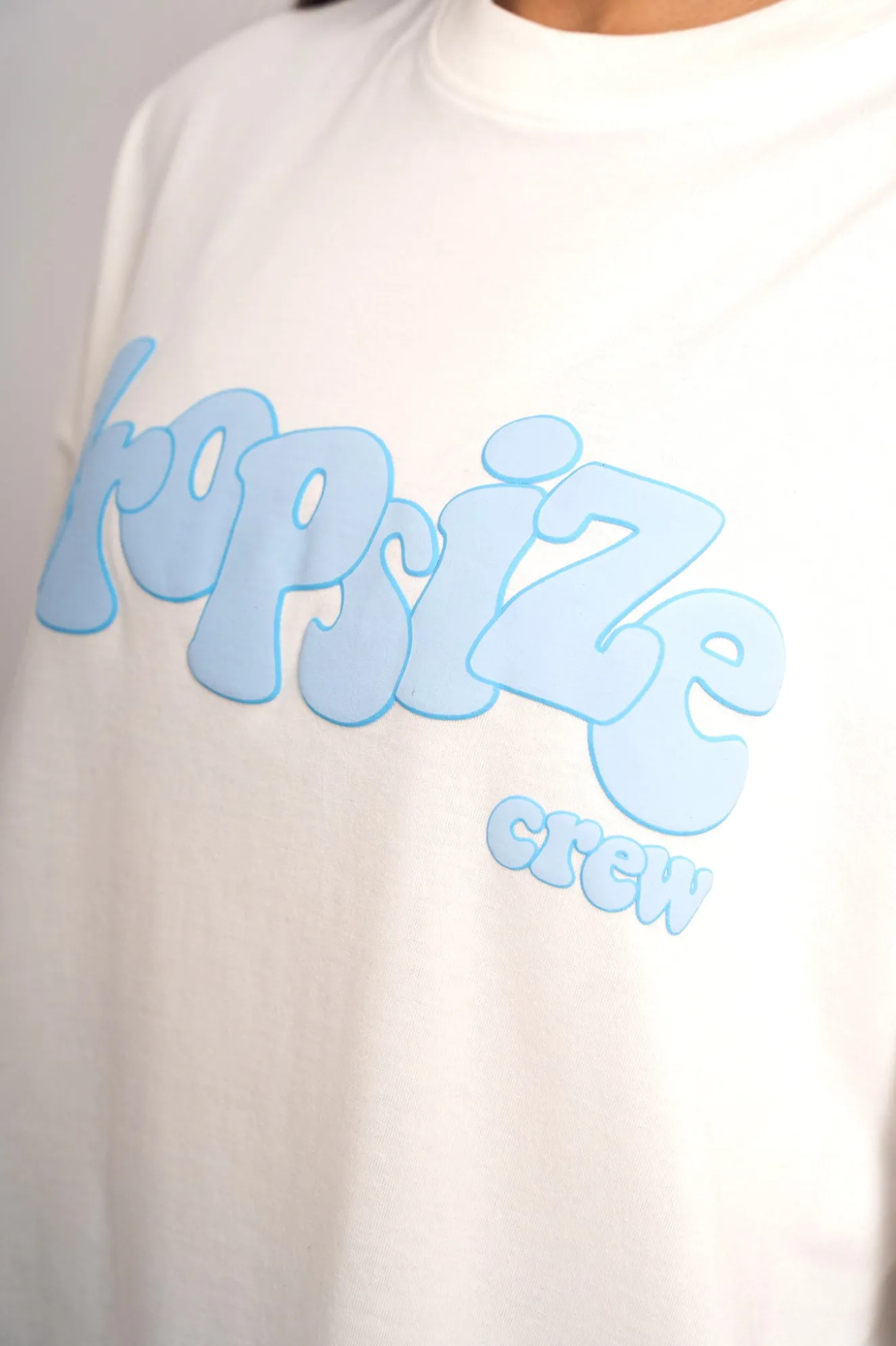 HEAVY CREW T-SHIRT CREAM/ BABY BLUE