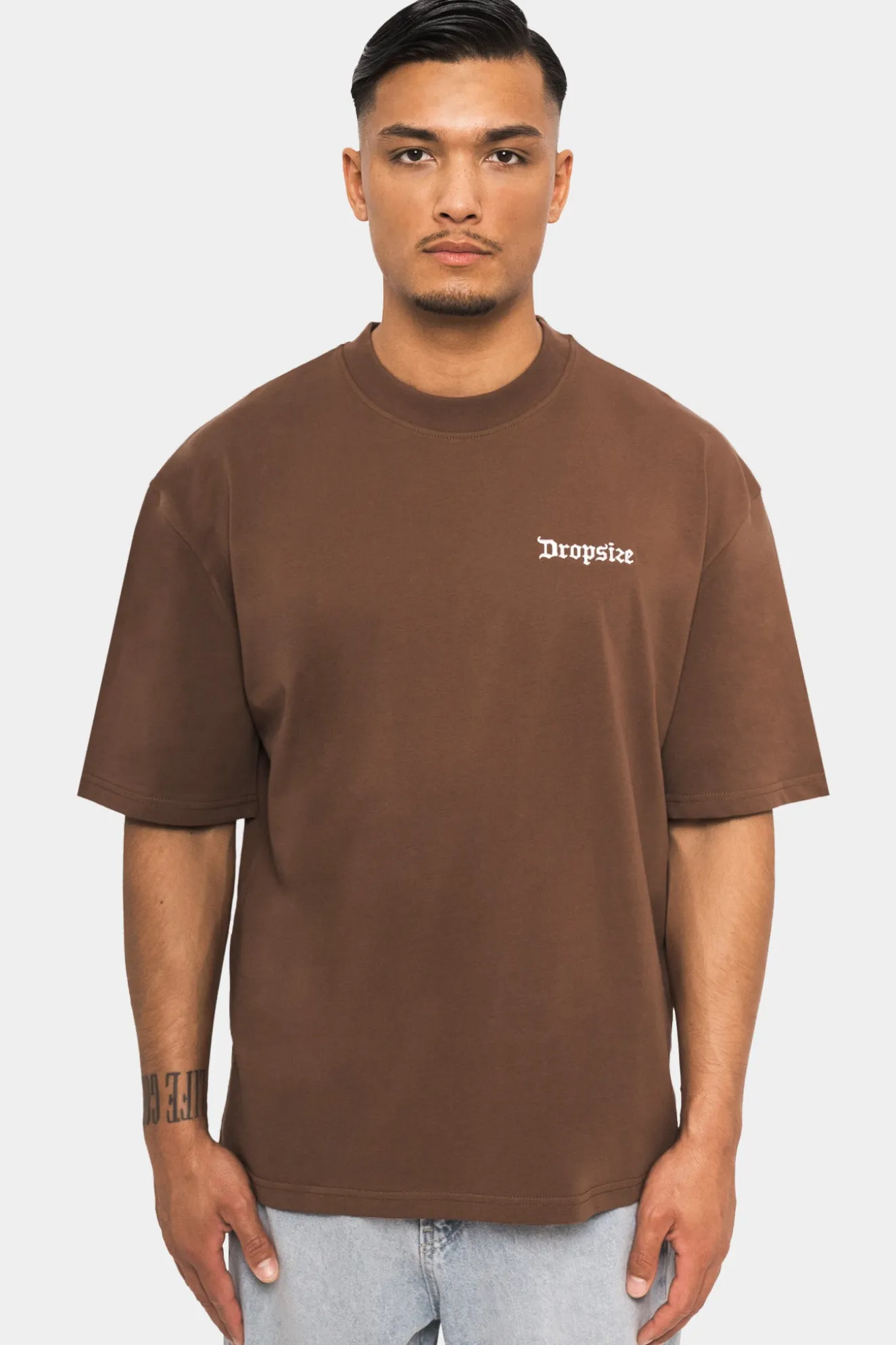 HEAVY EMBO T-SHIRT BROWN