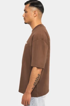 HEAVY EMBO T-SHIRT BROWN