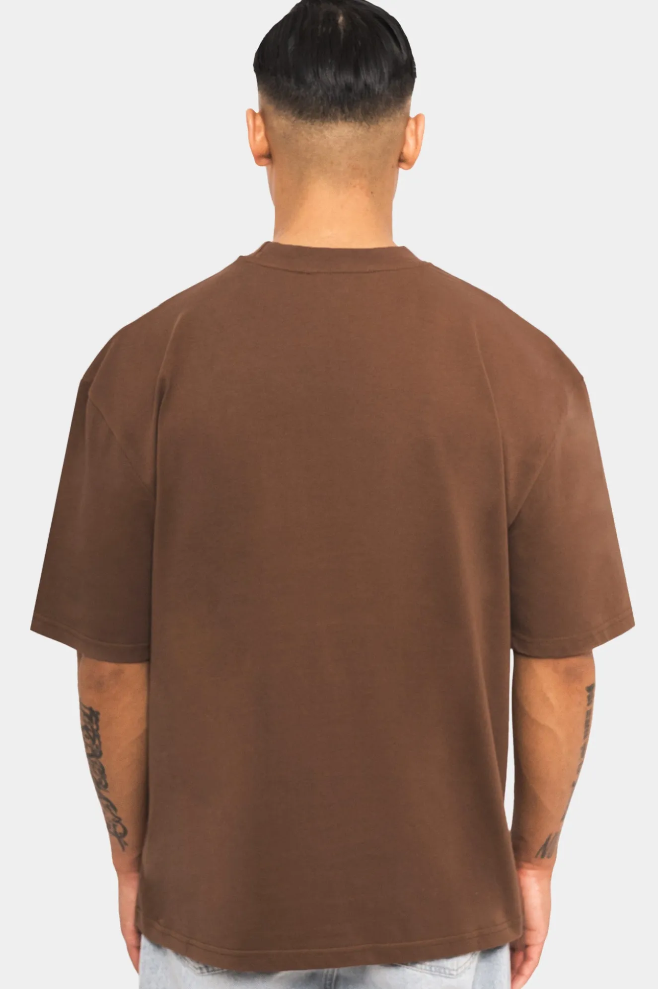 HEAVY EMBO T-SHIRT BROWN