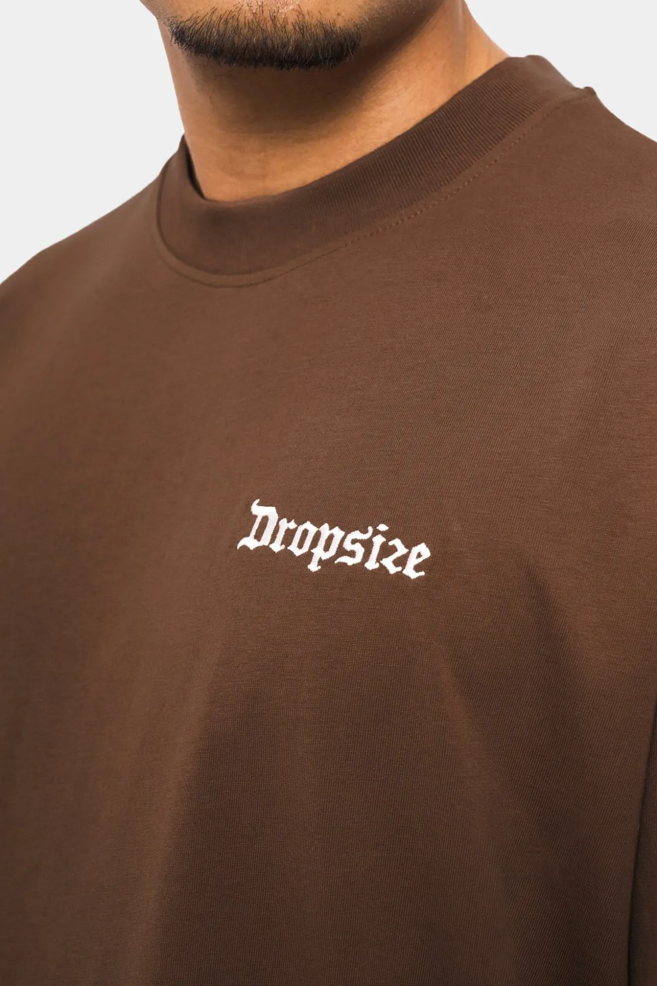 HEAVY EMBO T-SHIRT BROWN