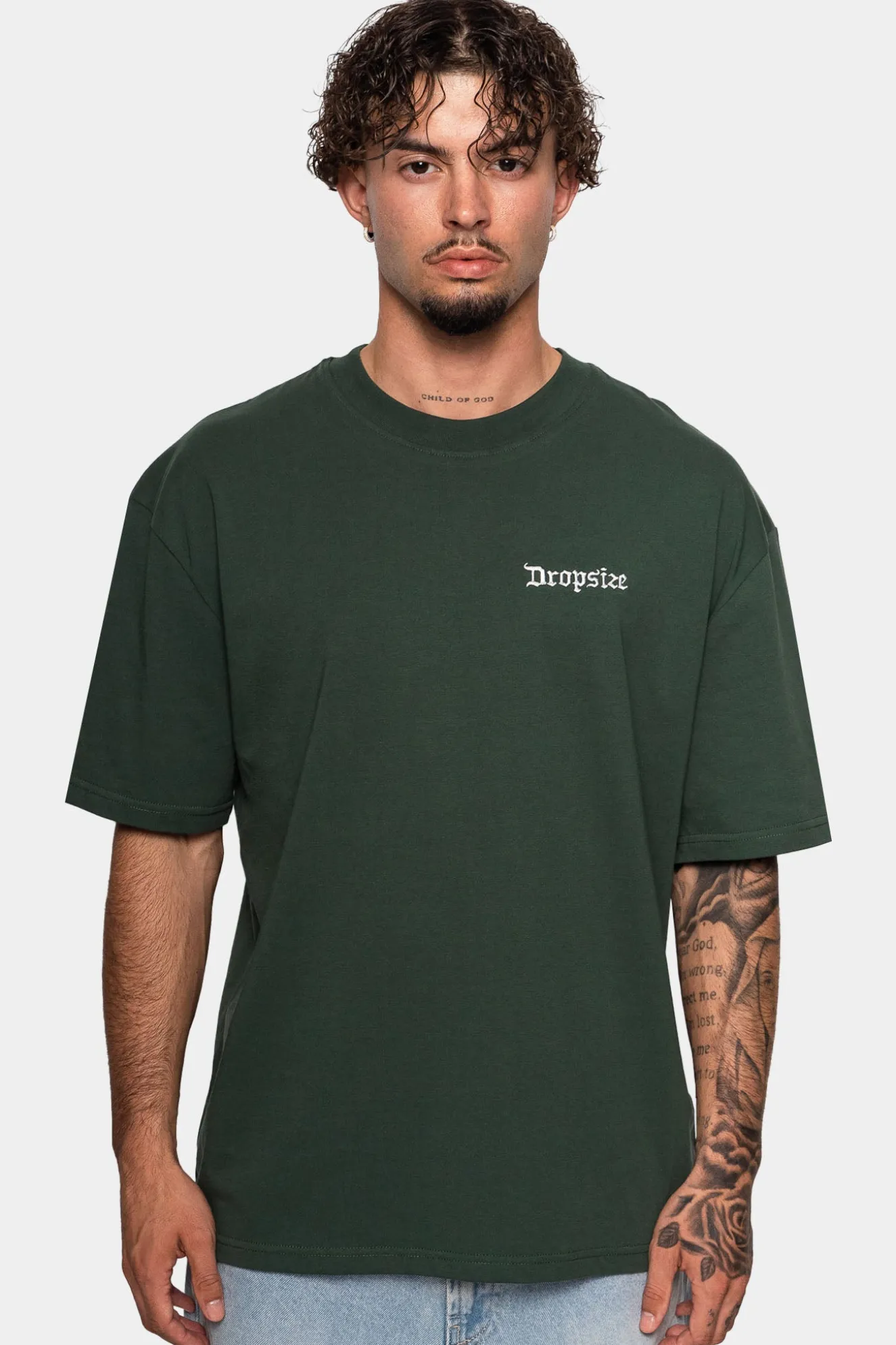 HEAVY EMBO T-SHIRT DARK GREEN