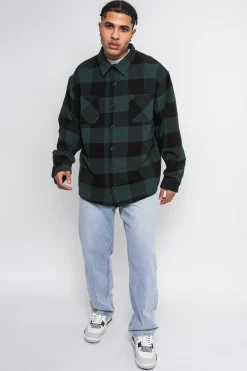 HEAVY FLANNEL JACKET BLACK GREEN