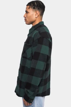 HEAVY FLANNEL JACKET BLACK GREEN
