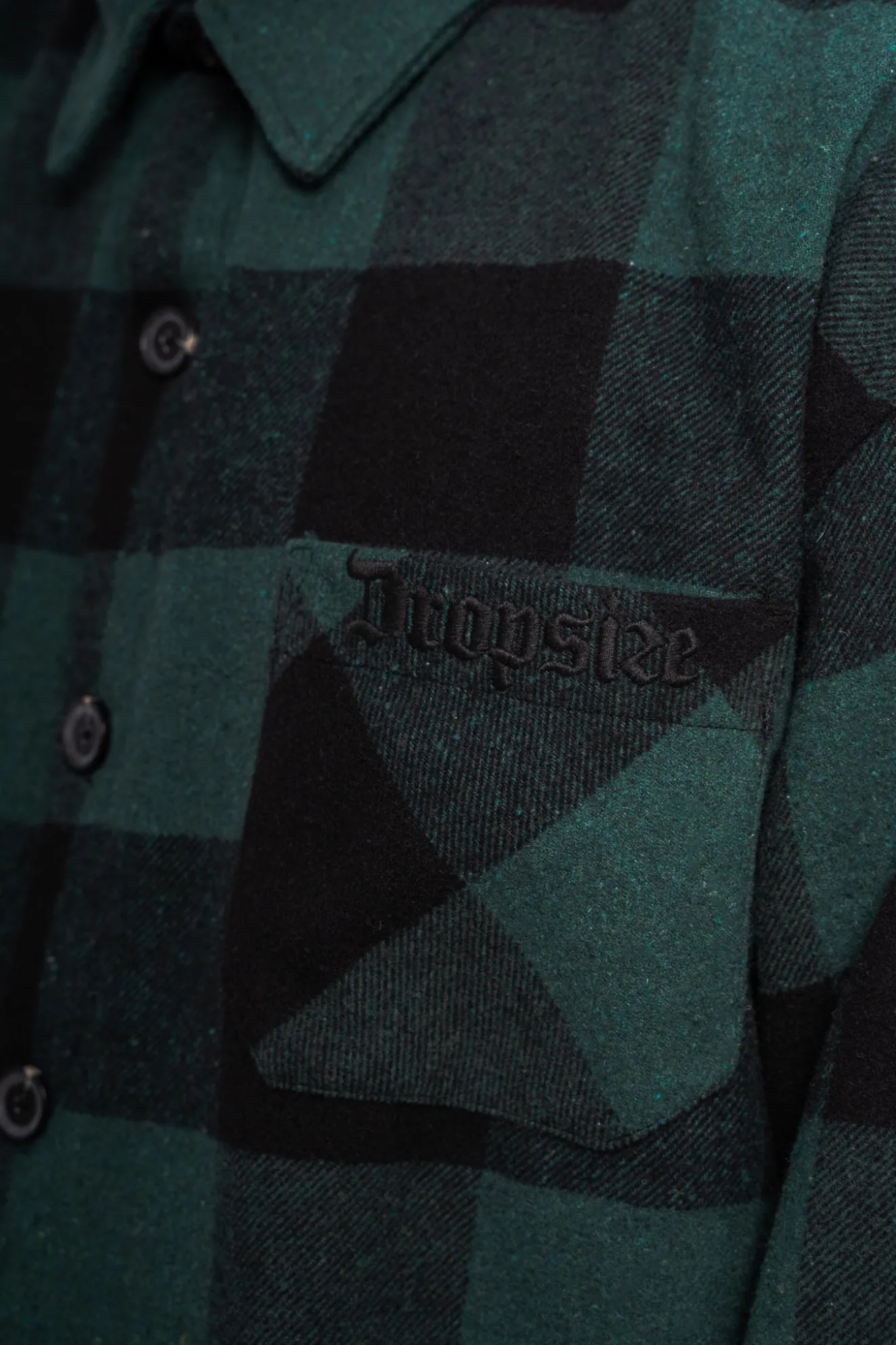 HEAVY FLANNEL JACKET BLACK GREEN