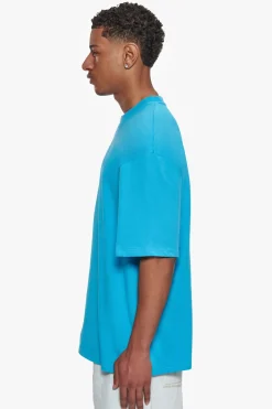 HEAVY OVERISZE HD PRINT T-SHIRT RIVER BLUE