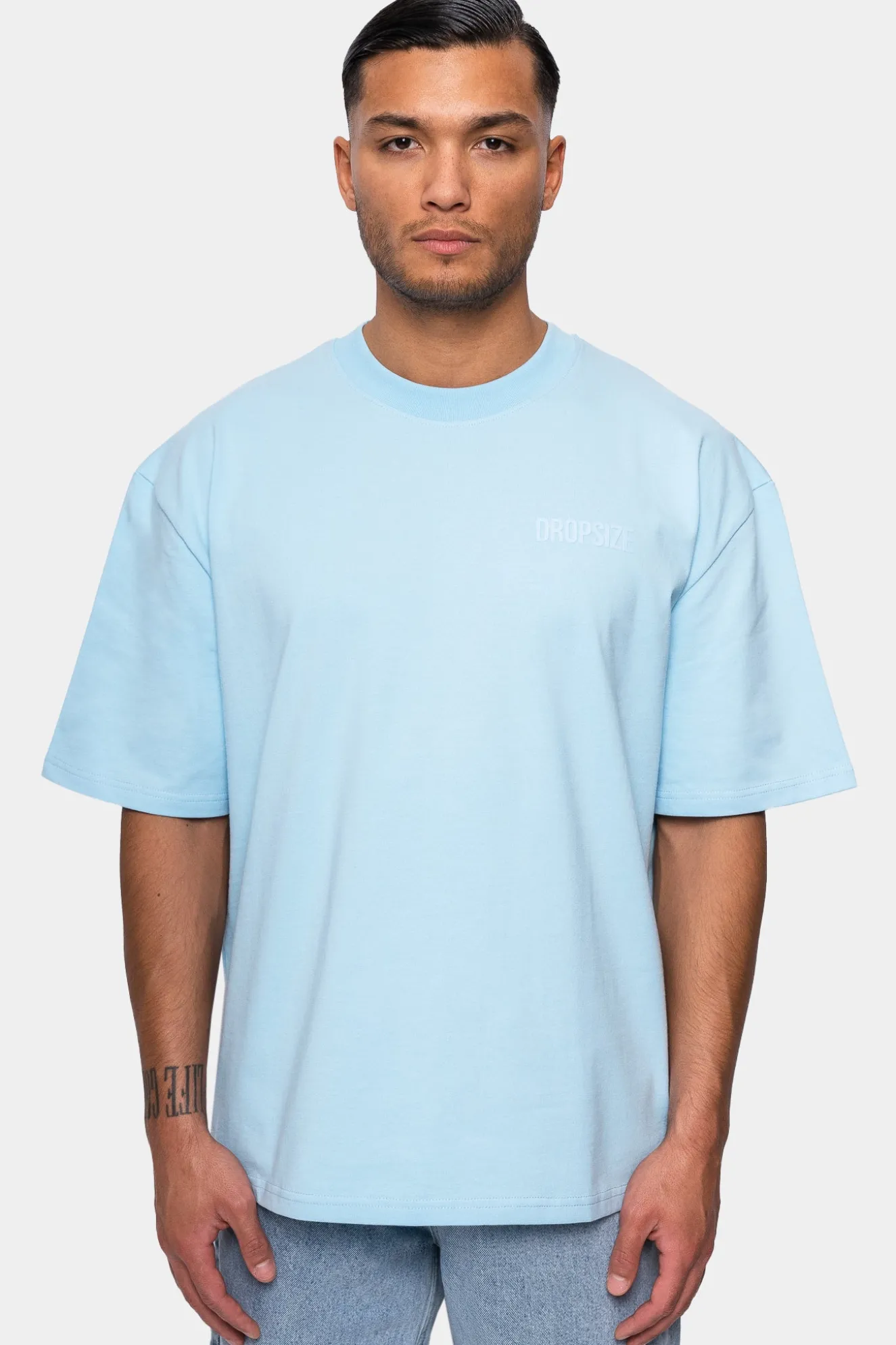 HEAVY OVERRISE HD PRINT T-SHIRT BABY BLUE