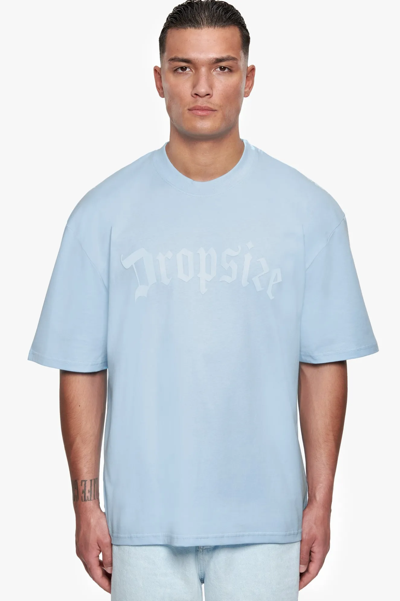 HEAVY OVERSIZE PUFFER PRINT T-SHIRT BABY BLUE