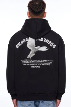 HEAVY OVERSIZE ACHIEVE ANYTHING HOODIE BLACK