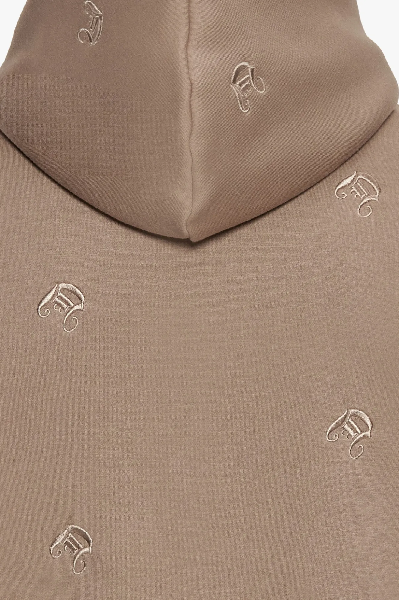 HEAVY OVERSIZE ALLOVER EMBO HOODIE SILVER MINK