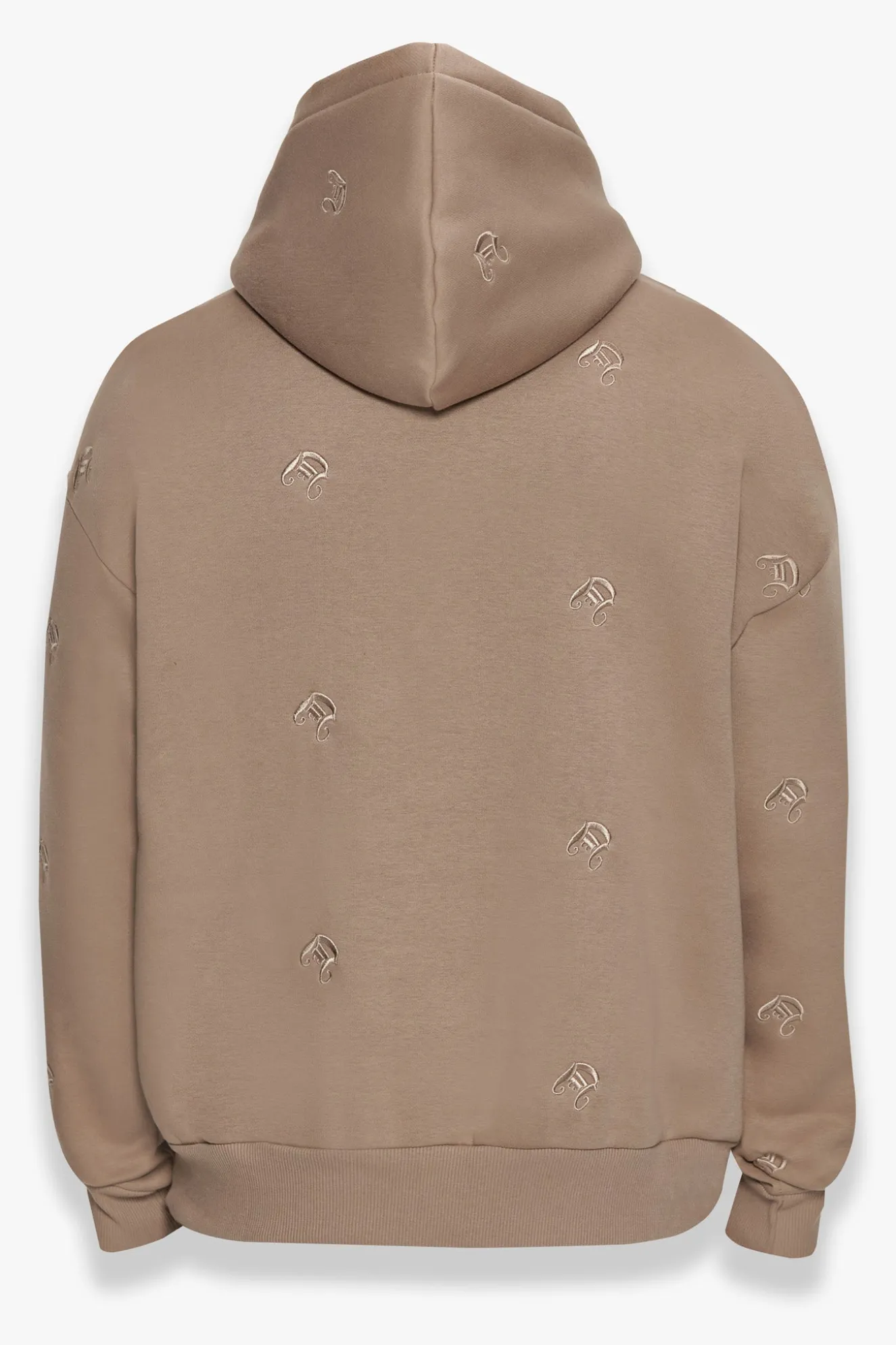 HEAVY OVERSIZE ALLOVER EMBO HOODIE SILVER MINK