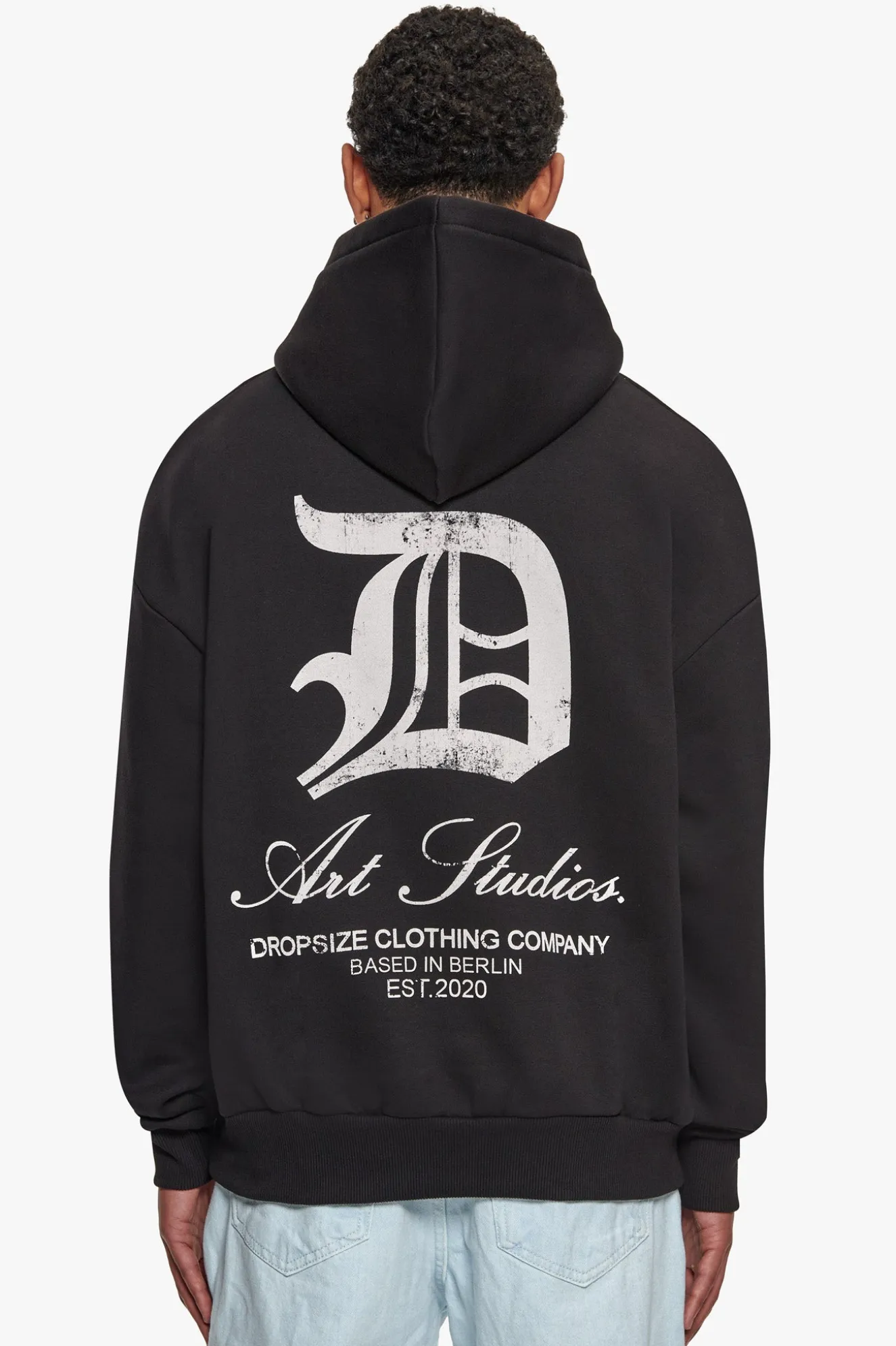 HEAVY OVERSIZE ART STUDIOS HOODIE BLACK