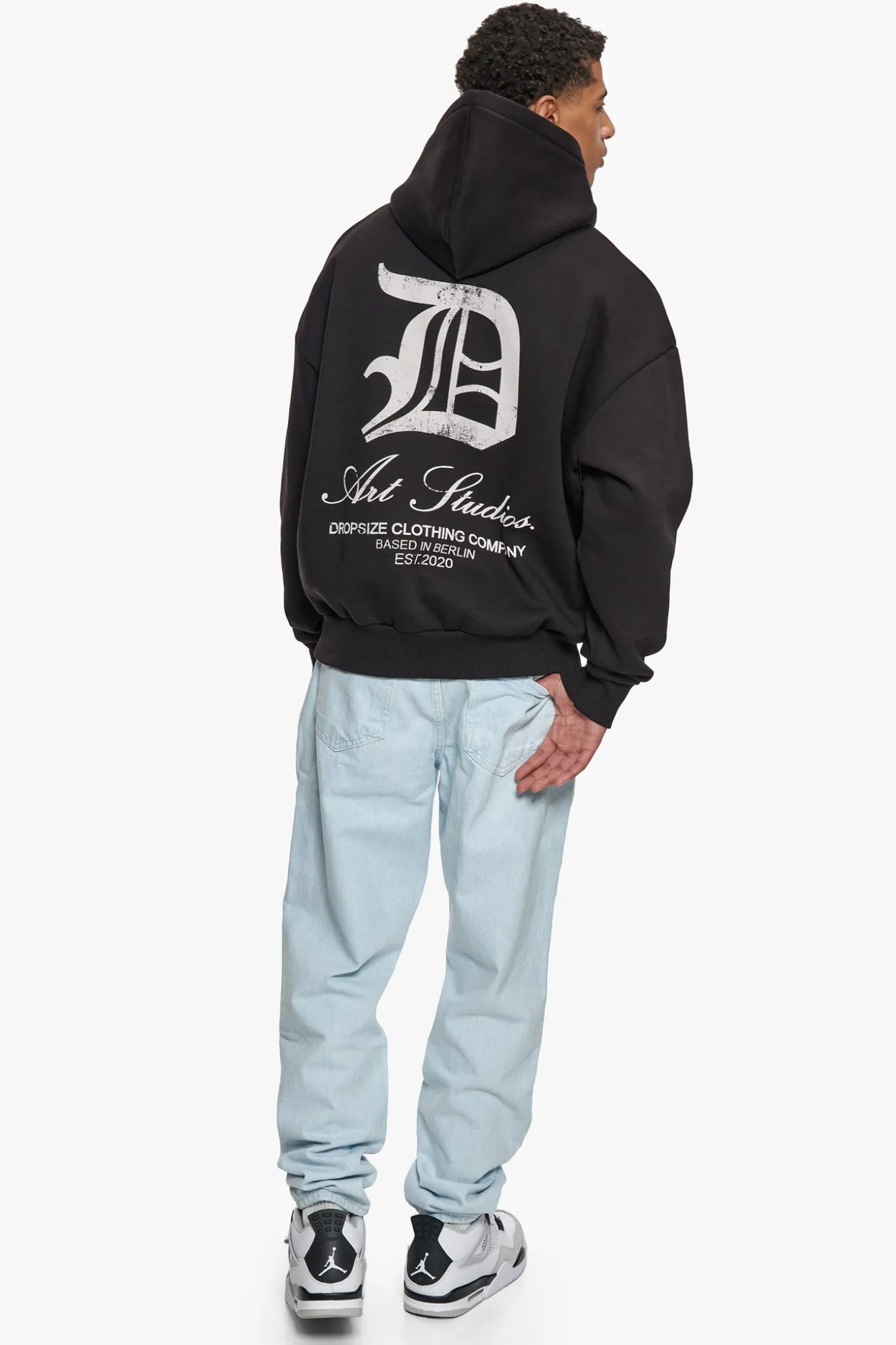HEAVY OVERSIZE ART STUDIOS HOODIE BLACK