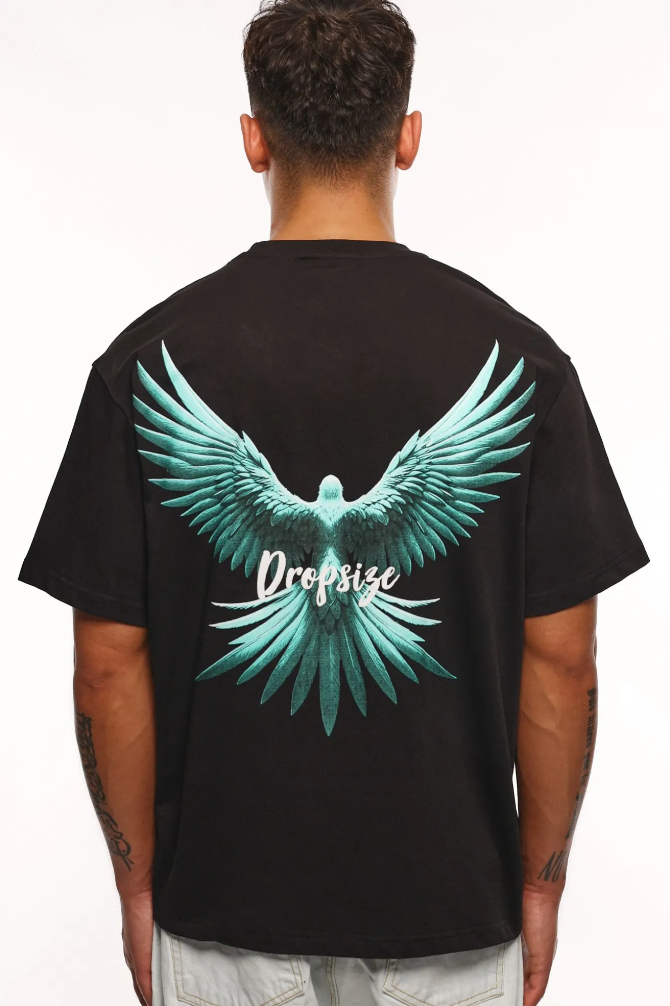 HEAVY OVERSIZE BACK WING T-SHIRT BLACK