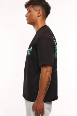 HEAVY OVERSIZE BACK WING T-SHIRT BLACK