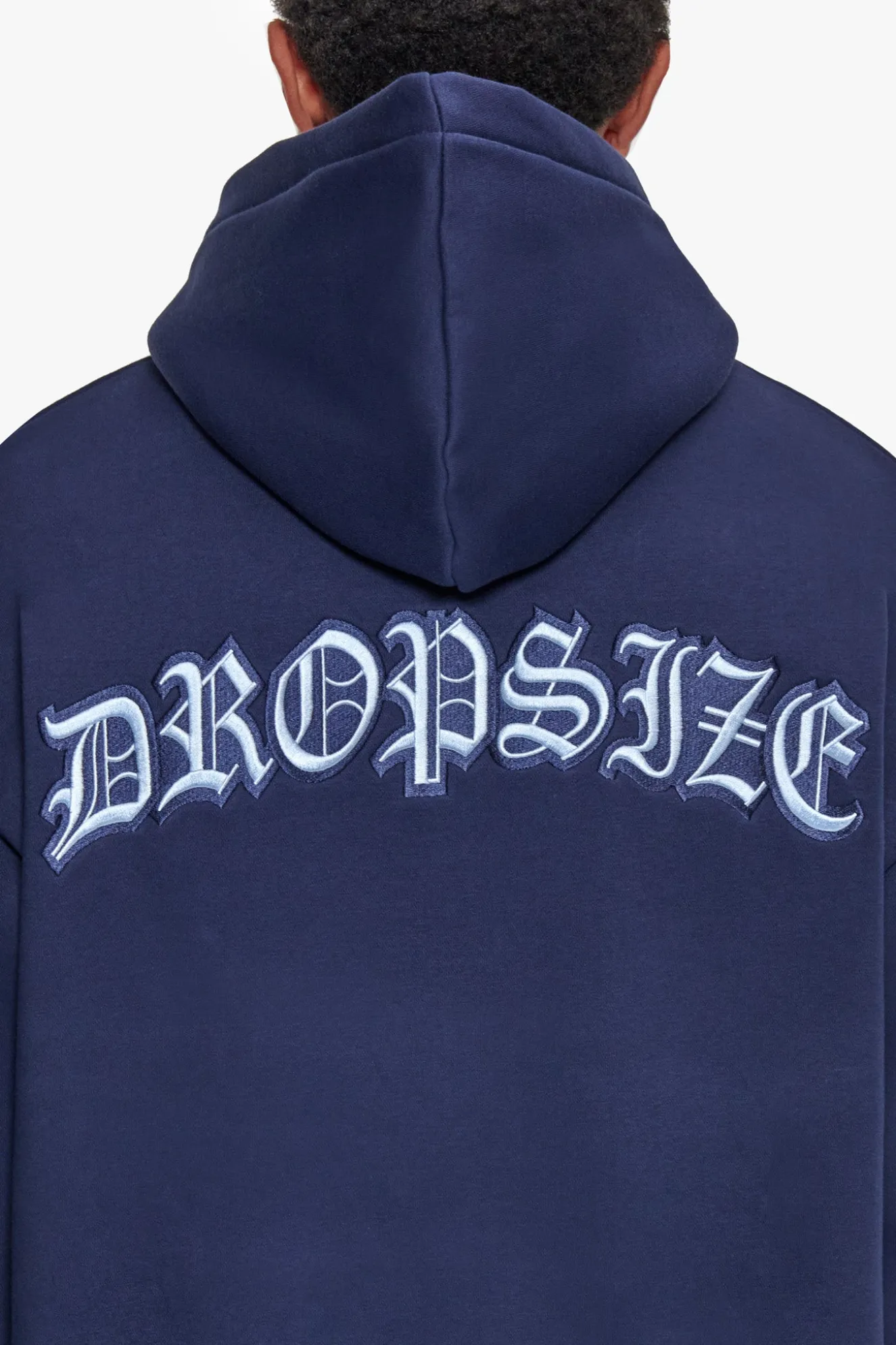 HEAVY OVERSIZE BACKLOGO HOODIE BLACK IRIS / BABY BLUE