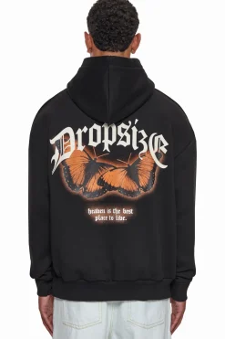 HEAVY OVERSIZE BEST PLACE TO LIVE HOODIE BLACK/ORANGE