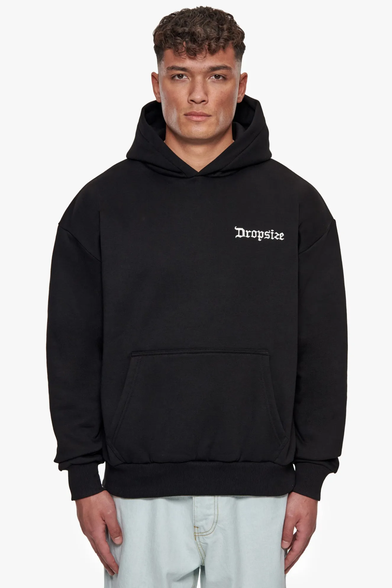 HEAVY OVERSIZE BIRD & ROSES HOODIE BLACK