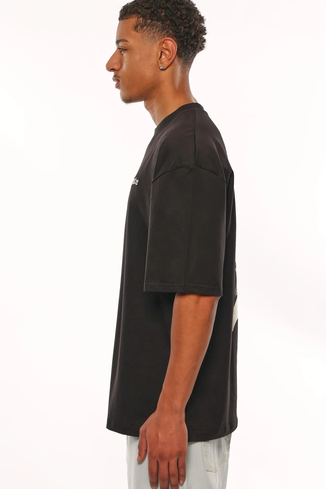 HEAVY OVERSIZE BIRD & ROSES T-SHIRT BLACK