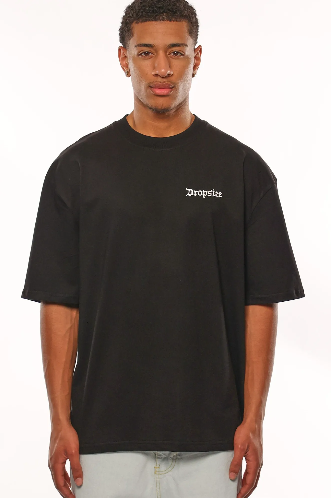 HEAVY OVERSIZE BIRD & ROSES T-SHIRT BLACK