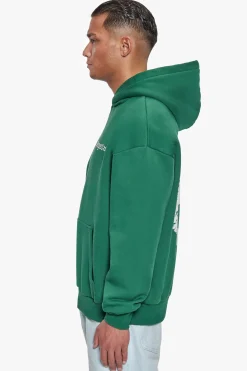 HEAVY OVERSIZE BLURRED LOGO HOODIE WASHED GREEN
