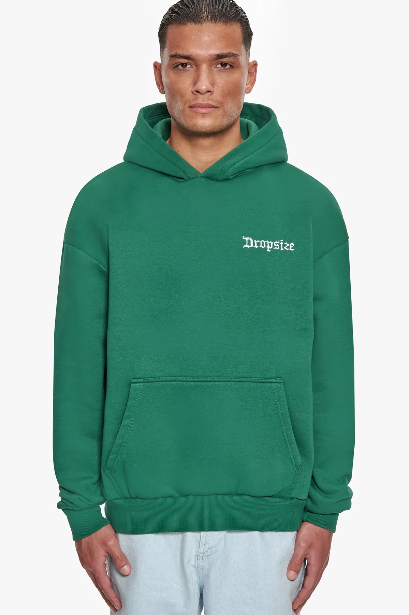 HEAVY OVERSIZE BLURRED LOGO HOODIE WASHED GREEN