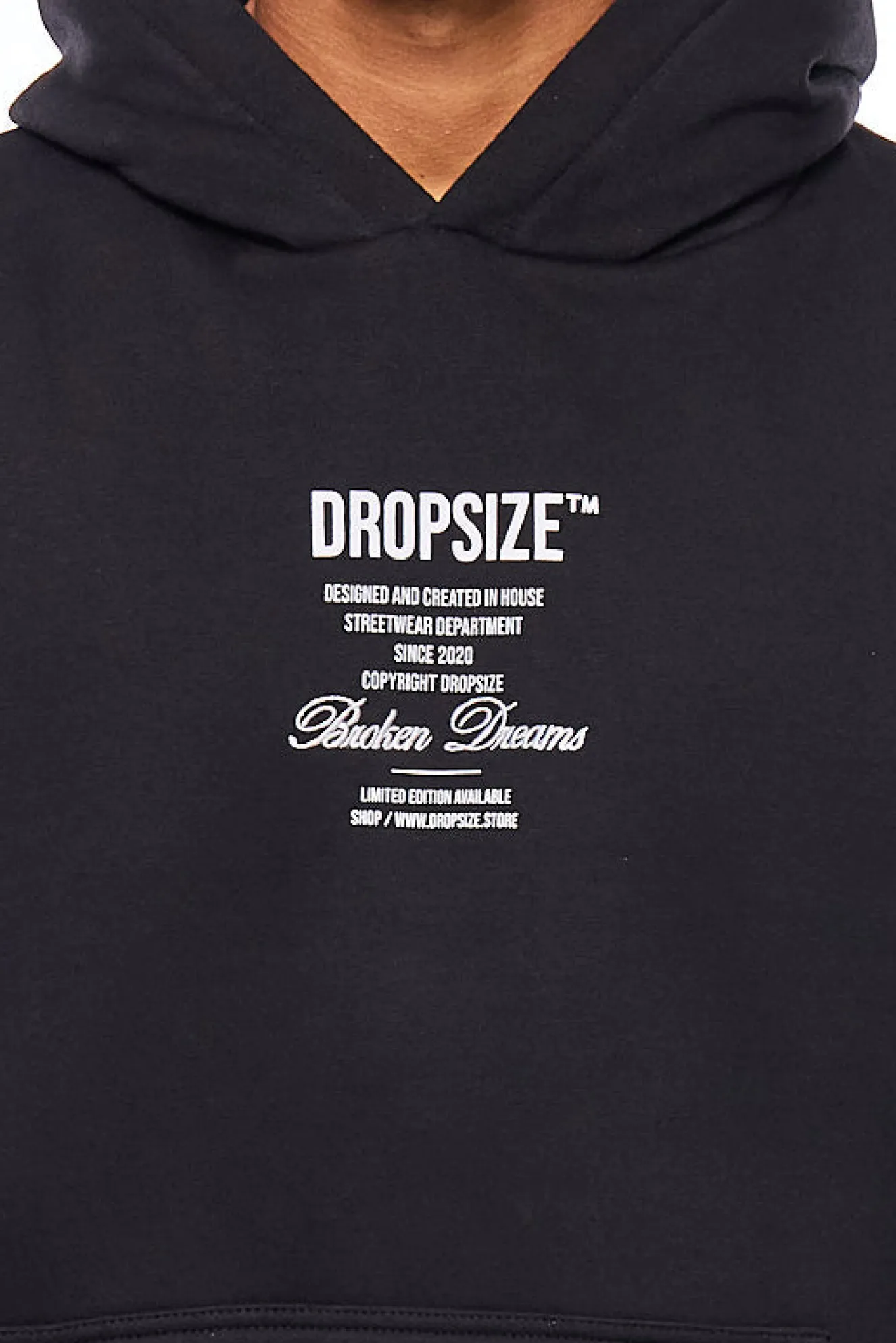 HEAVY OVERSIZE BROKEN DREAMS SLEEVE HOODIE BLACK