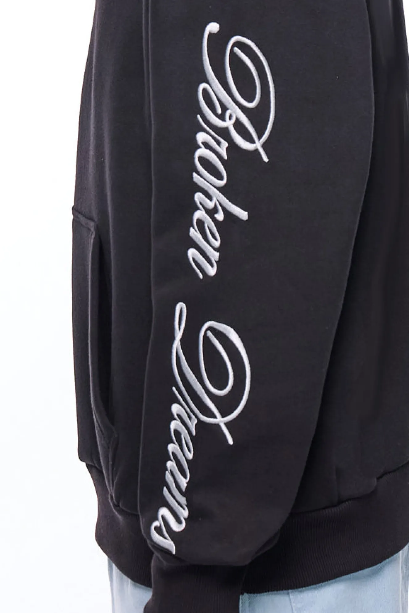 HEAVY OVERSIZE BROKEN DREAMS SLEEVE HOODIE BLACK