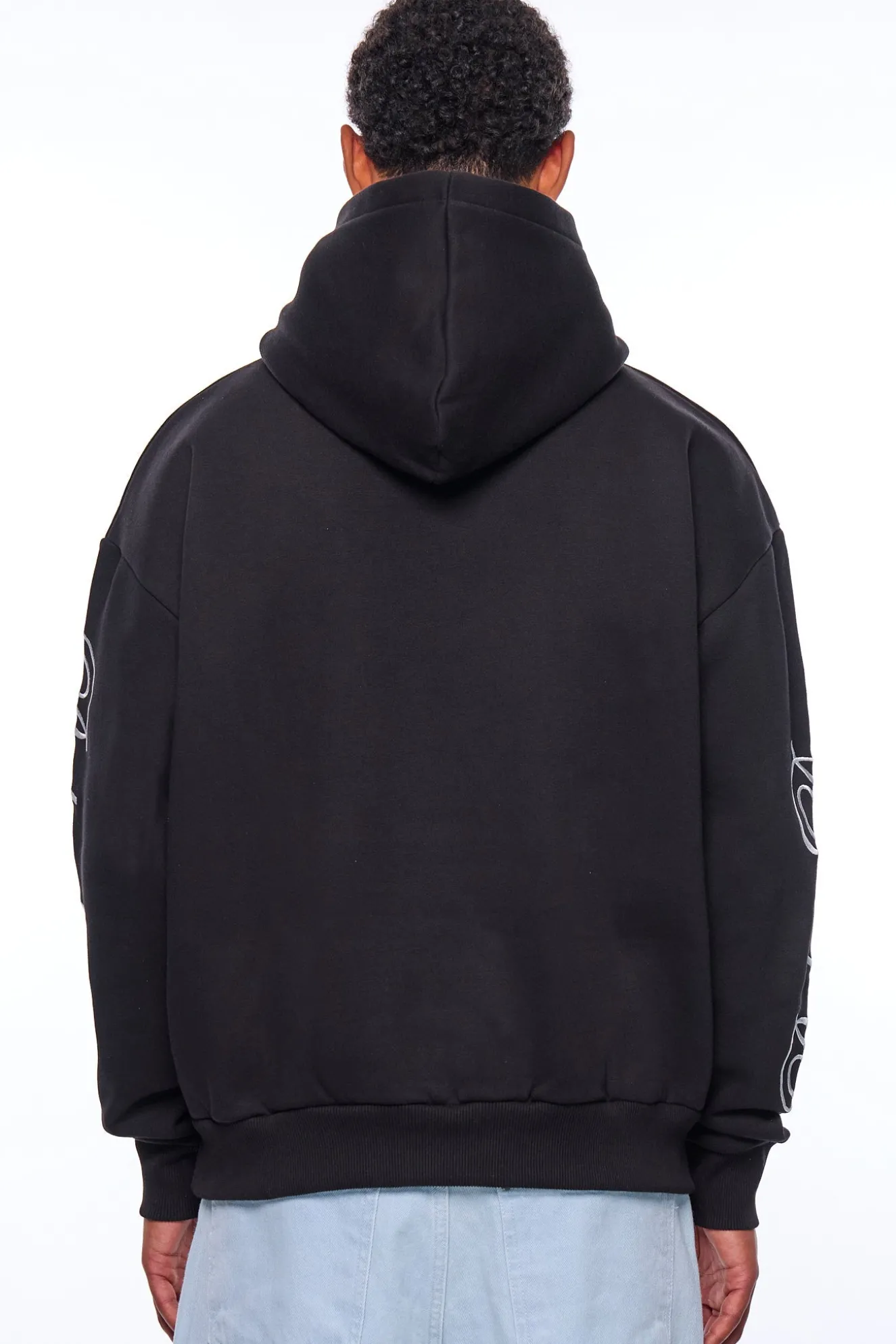 HEAVY OVERSIZE BROKEN DREAMS SLEEVE HOODIE BLACK