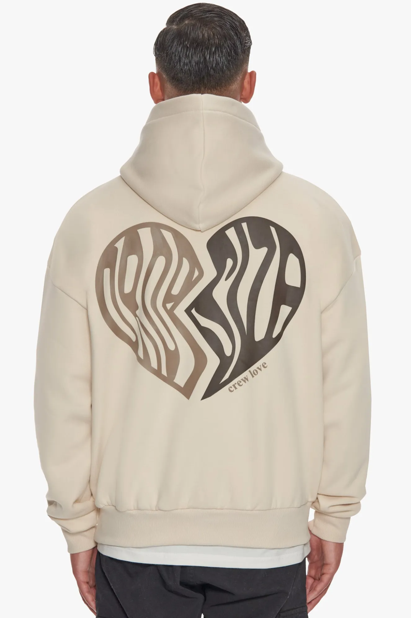 HEAVY OVERSIZE BROKEN HEART HOODIE COCONUT MILK