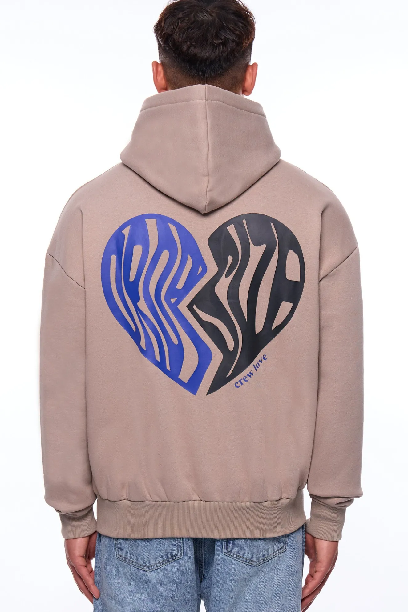 HEAVY OVERSIZE BROKEN HEART HOODIE SIMPLY TAUPE