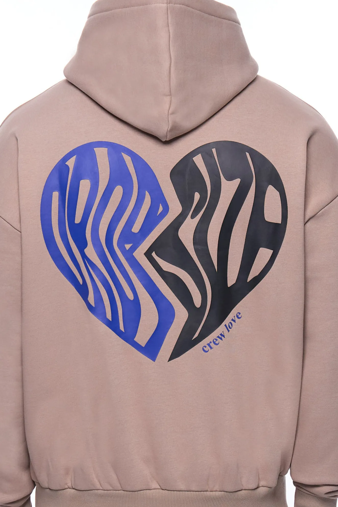 HEAVY OVERSIZE BROKEN HEART HOODIE SIMPLY TAUPE