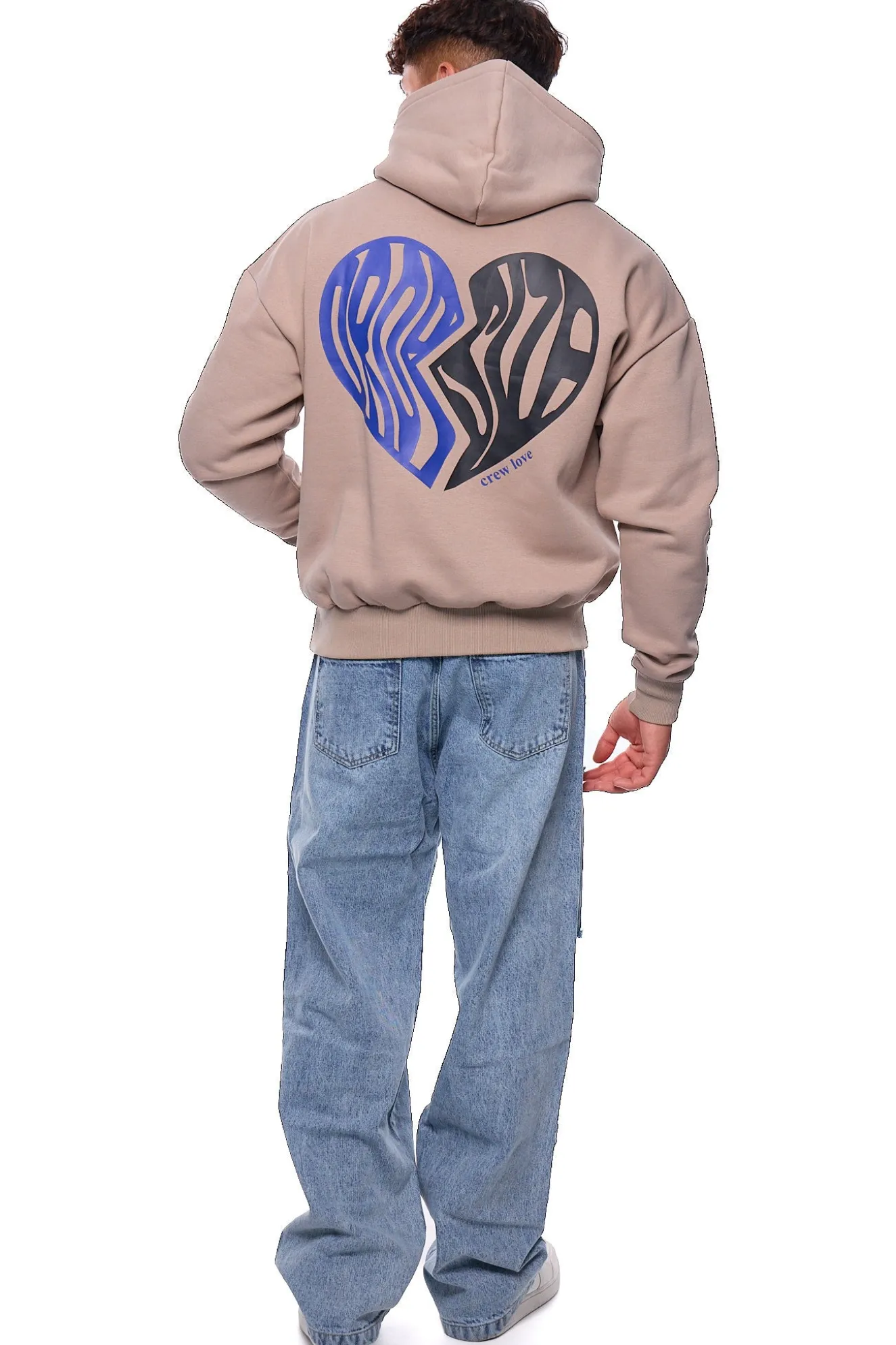 HEAVY OVERSIZE BROKEN HEART HOODIE SIMPLY TAUPE