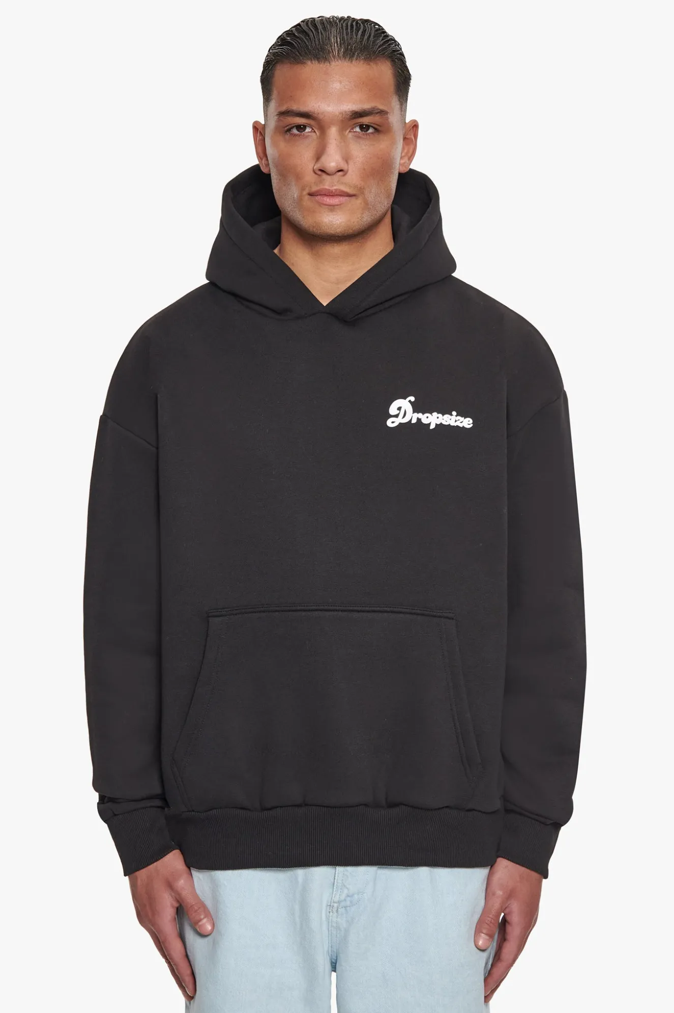 HEAVY OVERSIZE BUBBLE LOGO HOODIE BLACK