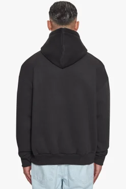 HEAVY OVERSIZE BUBBLE LOGO HOODIE BLACK