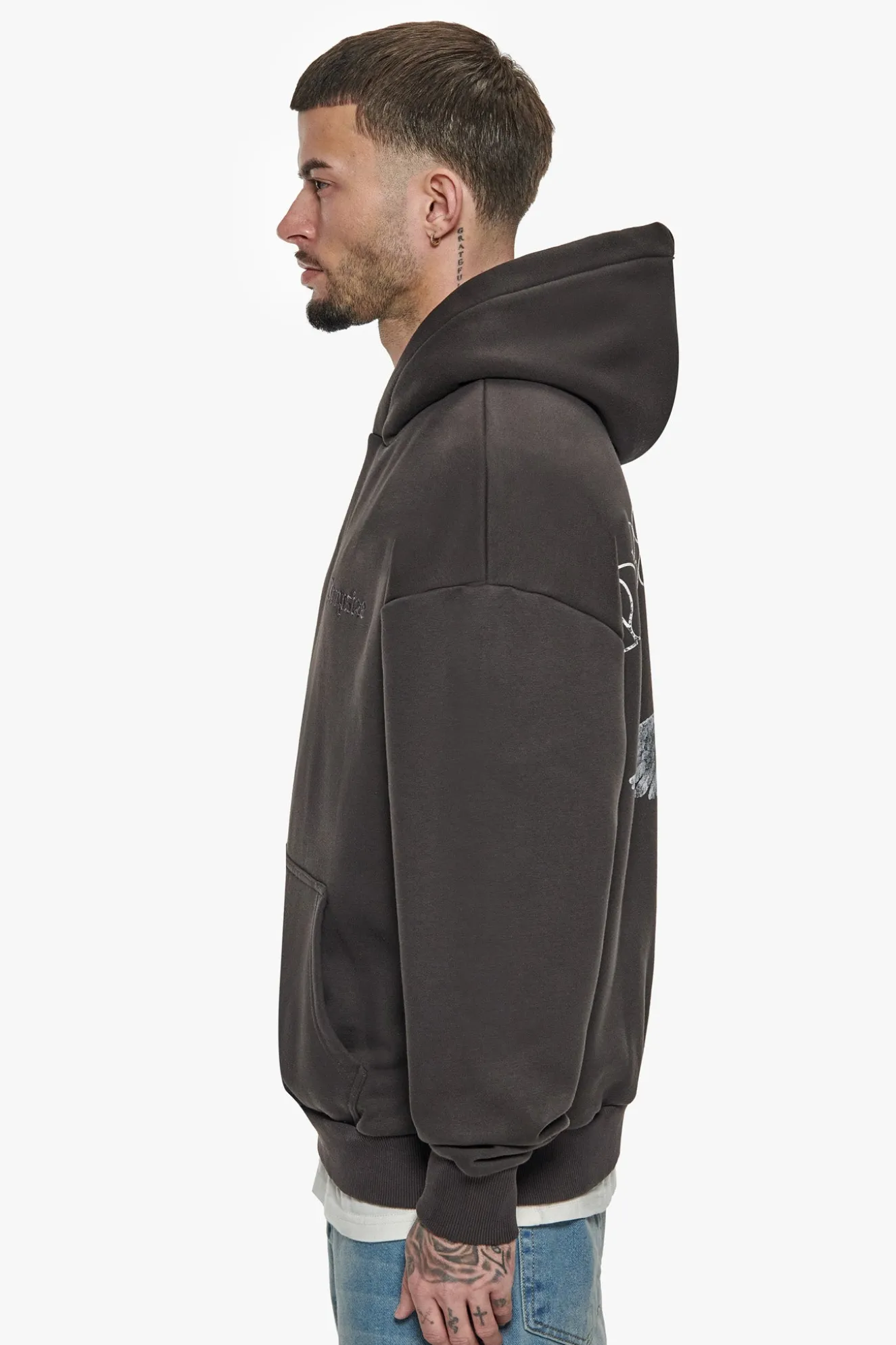 HEAVY OVERSIZE CARESS DOVES V2 HOODIE WASHED BLACK