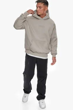 HEAVY OVERSIZE CENTER HD HOODIE STONE