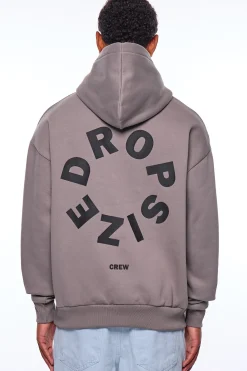 HEAVY OVERSIZE CIRCLE BLOCK HOODIE DRIFTWOOD