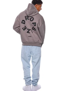 HEAVY OVERSIZE CIRCLE BLOCK HOODIE DRIFTWOOD