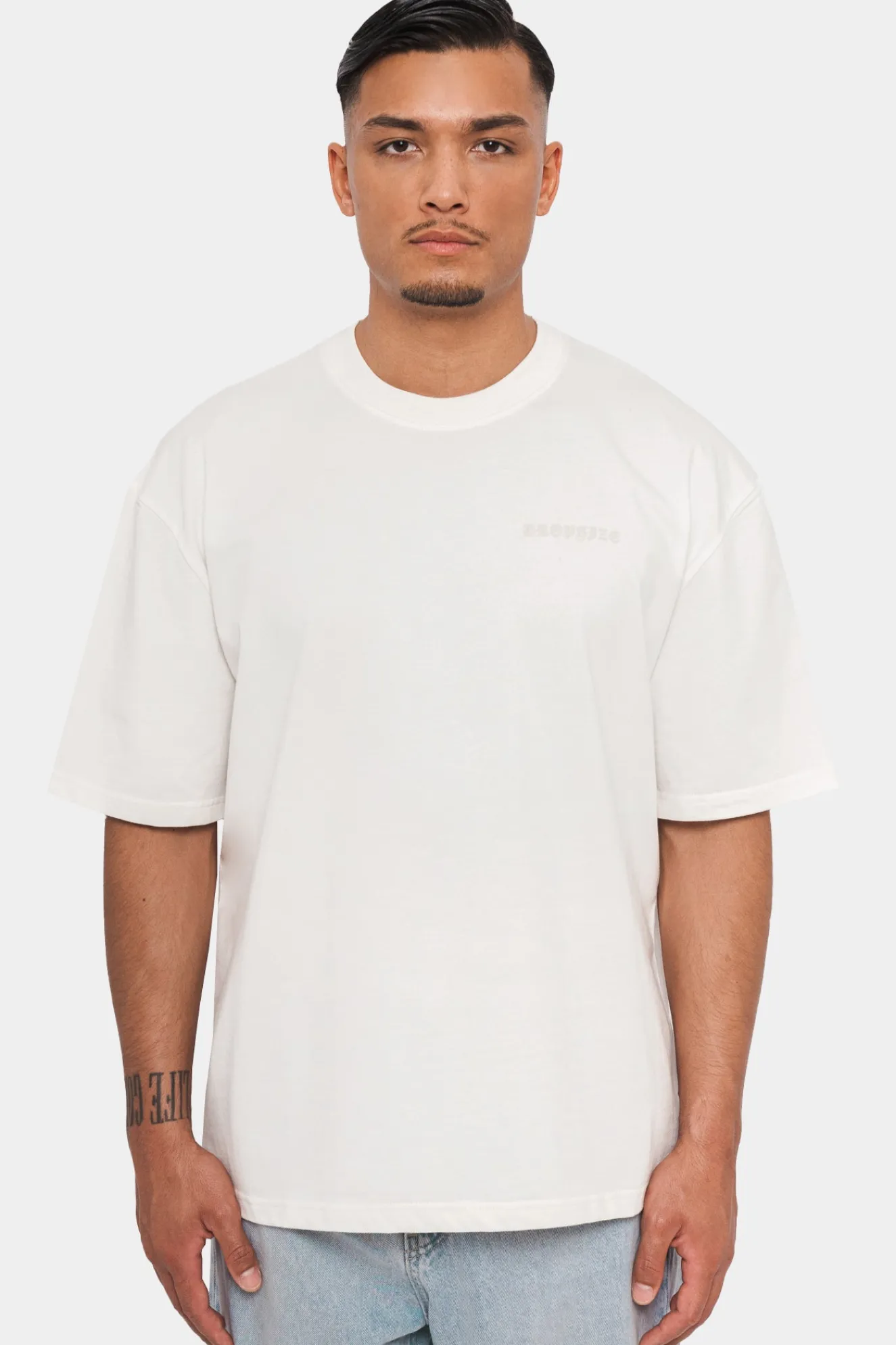 HEAVY OVERSIZE CIRCLE DESIGN T-SHIRT CREAM/ COCONUT