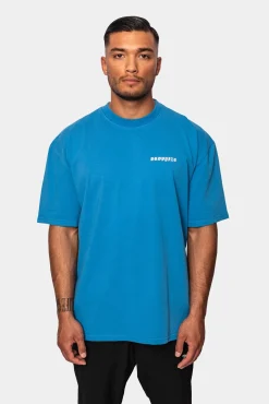 HEAVY OVERSIZE CIRCLE DESIGN T-SHIRT ROYAL BLUE